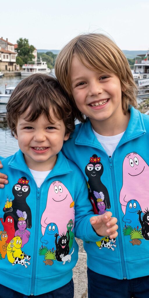 Суичър плътен Барбароните в синьо с дълъг ръкав