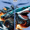 Детски плътен суичър Hot Wheels Monster Trucks