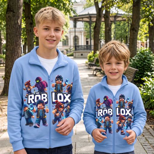 Суичър плътен Roblox в синьо
