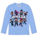Roblox блуза със син фон и цветен принт