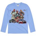 Тънка детска блуза в синьо с GTA дизайн