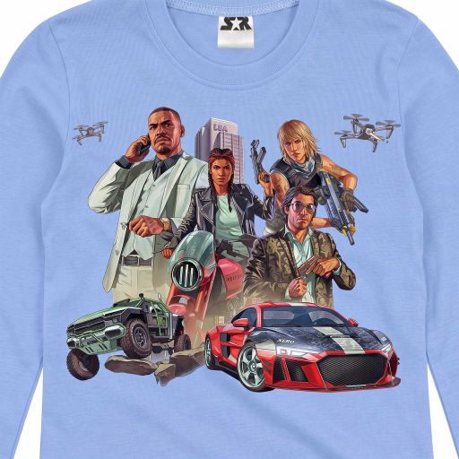 Синя блуза за деца с дизайн GTA