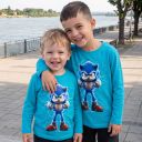 Детска блуза Супер Соник в наситеносиньо за ежедневието