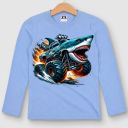 Детска блуза Monster Trucks с акула за малки автомобилни фенове