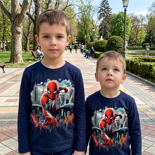 Детска тънка блуза със Спайдърмен за ежедневни приключения