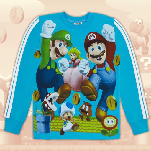 Блуза плътна Супер Марио в наситеносиньо