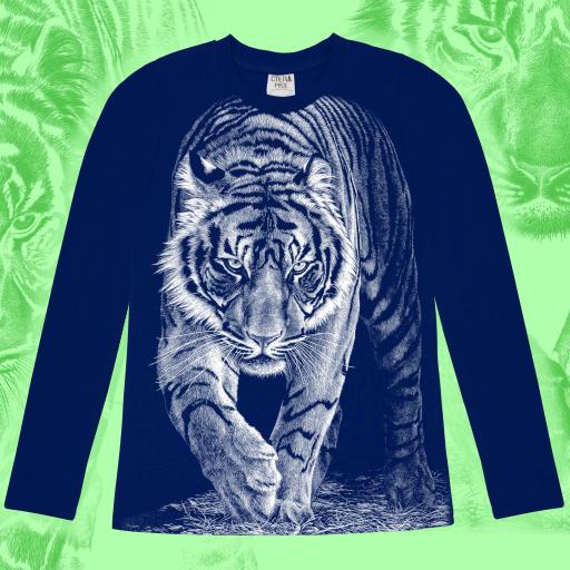 Блуза тънка тигър в тъмносиньо (1) 1