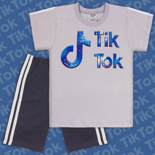 Комбинация 2 части (т/б) ТикТок в сиво