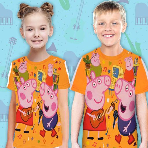 Тениска Пепа прасето в оранжево