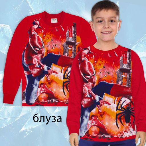 Блуза плътна Спайдърмен в червено