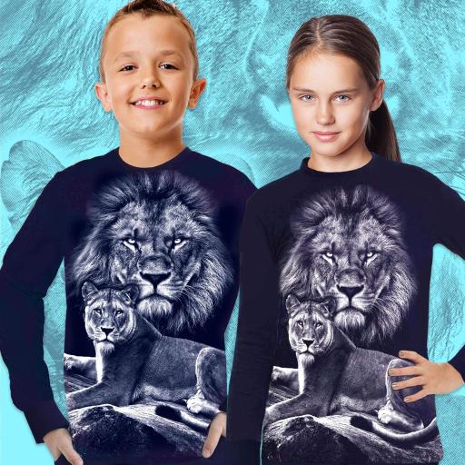 Блуза тънка с лъв 2 тъмносиньо